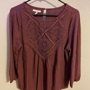 Maurices Plum Lace Accent Blouse